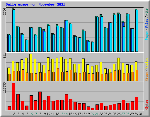 Daily usage for November 2021