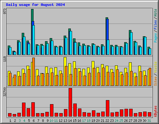 Daily usage for August 2024