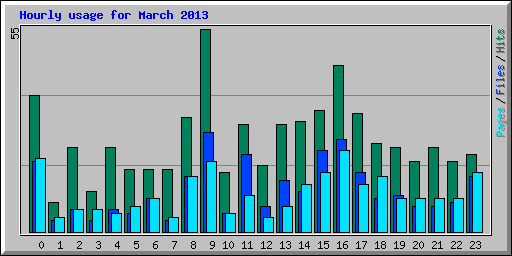 Hourly usage for March 2013