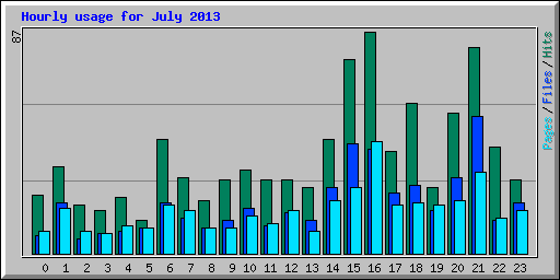 Hourly usage for July 2013