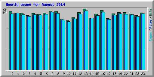 Hourly usage for August 2014