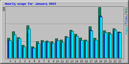 Hourly usage for January 2015