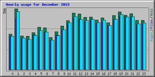 Hourly usage for December 2015
