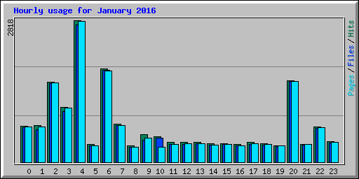 Hourly usage for January 2016