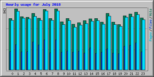 Hourly usage for July 2018