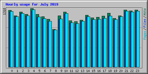Hourly usage for July 2019