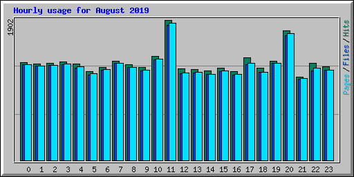Hourly usage for August 2019
