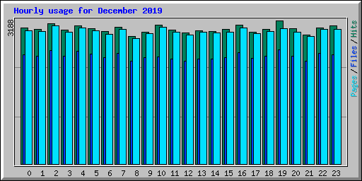 Hourly usage for December 2019