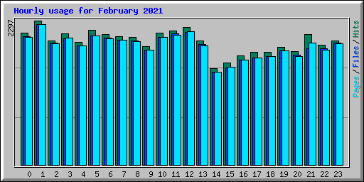 Hourly usage for February 2021