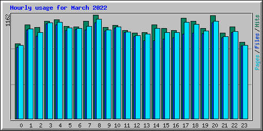 Hourly usage for March 2022