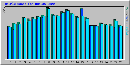Hourly usage for August 2022