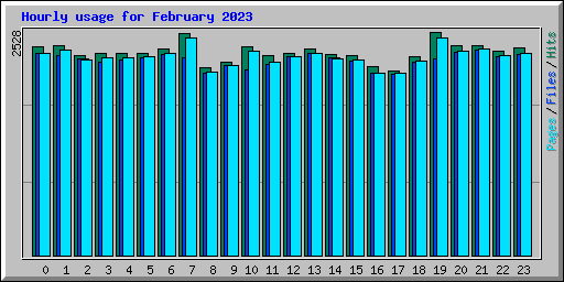 Hourly usage for February 2023
