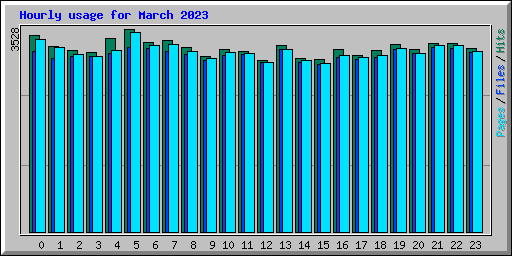 Hourly usage for March 2023