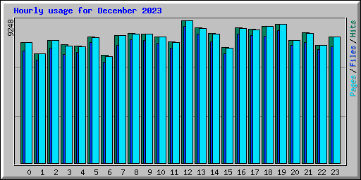Hourly usage for December 2023